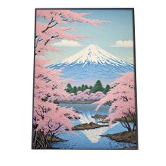 く*ん様 羊毛フェルト　羊毛刺繍『桜花舞う河辺の夜桜』ハンドメイド　羊毛絵画 く*ん様 羊毛フェルト 羊毛刺繍『桜花舞う河辺の夜桜』ハンドメイド
