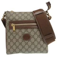 グッチ GUCCI GGスプリーム メッセンジャーバッグ ショルダーバック ななめ掛け GGスプリーム レザー ベージュ系 ブラウン レディース