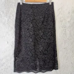 GU ジーユー レディース  ブラック タイトスカート レース チャック付き Mサイズ □〇