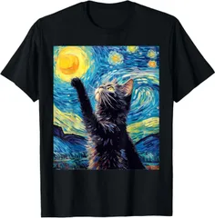 送料無料  100%コットン 黒猫のヴィンテージアート 猫好き 猫飼い 猫 ネコ ねこくろねこ好き 面白い 熱転写3Dプリント メンズ　レディース おもしろい 半袖 パロディ　Tシャツ