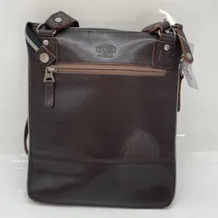 BN7107●DOUBLES ダブルス レザー ショルダーバッグ ブラウン系 拡張型