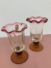 カメイガラス】未使用 被せ硝子 江戸ビードロ 「藍シリーズ」5客セット