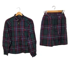 RalphLauren(ラルフローレン) レディースパンツセットアップ レディース - ダークグリーン×ネイビー×マルチ チェック柄/ジップアップ