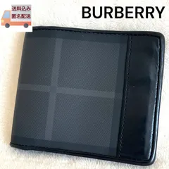 BURBERRY バーバリー 二つ折財布 札入れ カード入れ ブラック グレー シャドーチェック cndonhoudon