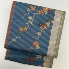 名古屋帯 唐織 花柄 可愛い織り出し 九寸 正絹 着物 MA-2281