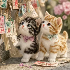 パネル生地　新柄　可愛い猫8柄 E