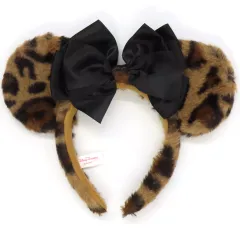 【中古】アクセサリー(非金属) ミニーマウス カチューシャ(ヒョウ柄/リボン黒) 「ディズニー」 東京ディズニーリゾート限定