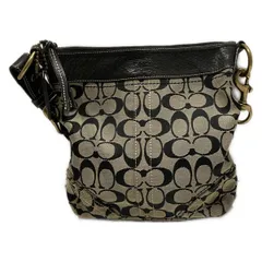 COACH(コーチ) ショルダーバッグ シグネチャーダッフルショルダーバッグ 10402 アイボリー×黒 斜めがけ レザー