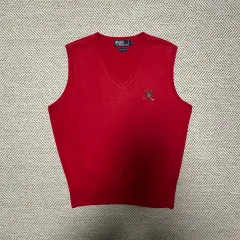 POLO RALPH LAUREN コットンニットベスト レッド