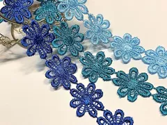 and.A お花のレース 3M 幅2.5cm リボン ケミカルレース モチーフ ハンドメイド リメイク (mix-g)