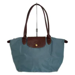 LONGCHAMP(ロンシャン) ショルダーバッグ ル・プリアージュオリジナル ライトブルー×ダークブラウン 折りたたみ レザー