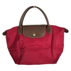 LONGCHAMP(ロンシャン) ハンドバッグ ル・プリアージュオリジナル レッド×ダークブラウン 折りたたみ レザー