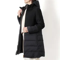 25AWモデル ヘルノ HERNO レディース ウール切替 ダウンコート【ブラック】 PI002118D 33344 9300/【2025-26AW】l-outer