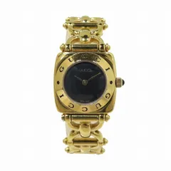 ◆GUCCI ホースビット 6400L ブラック文字盤 不動品 腕時計10186 GUCCI】グッチ『ホースビット』6400L レディース クォーツ 1週間保証