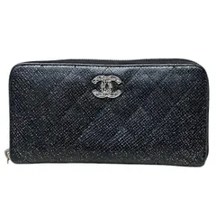 シャネル　CHANEL　マトラッセ　ココマーク　ラウンドファスナー　長財布　レディース
