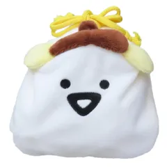 【メール便】ポムポムプリンxお文具といっしょ 巾着袋 もふもふフェイス巾着 お文具さん サンリオ エンスカイ ぬいぐるみ巾着 きんちゃくポーズ 小物入れ キャラクター グッズ 