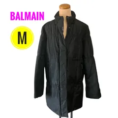 BALMAIN バルマン　ダウンジャケット　ブラック　レディース　Mサイズ ブランドロゴ　シルク100% 中綿ダウン　ロング　防寒のサムネイル