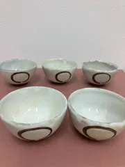 唐津焼 / 鏡山窯 / 湯のみ茶碗 / 5個 / 茶托付属