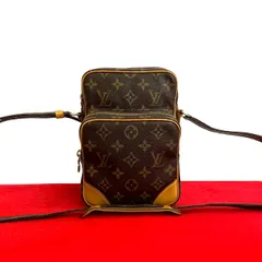 極 美品 LOUIS VUITTON ルイヴィトン ヴィンテージ アマゾン モノグラム レザー 本革 ショルダーバッグ ポシェット ブラウン 24702