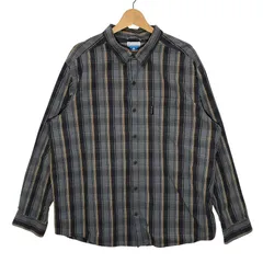 Columbia コロンビア 長袖 シャツ ボタンダウン オーバーサイズ ビックシルエット INDIA製 XLサイズ グレー イエロー