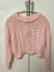 ベティブープ ピンク クロップド ニット