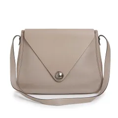 （美品）エルメス HERMES クリスティーヌ ショルダーバッグ 斜め掛け トリヨンクレマンス レザー ベージュ グレージュ トゥアレグ シルバー金具 □F刻印 エルメス クリスティーヌ ショルダーバッグ 斜め掛け トリヨン