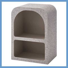 テラゾー柄のミニシェルフ（アーチ型・２段）「W40×D30×H55cm」No.12／ライトグレー