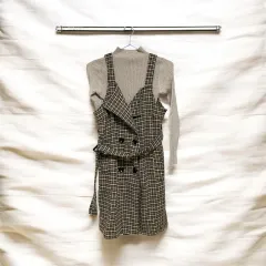 ハウンドトゥース ONE PIECE + インナー ニット セット 出品