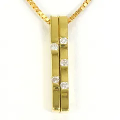 K18YG ネックレス ダイヤモンド 総重量約3.3g 約40cm