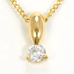 K18YG ネックレス ダイヤモンド 0.10ct 総重量約1.5g 約40cm