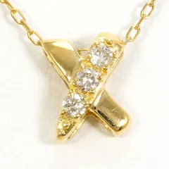 K18YG ネックレス ダイヤモンド 0.07ct 総重量約1.4g 約45cm