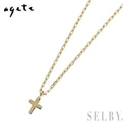 アガット K18YG ペンダントネックレス クロス