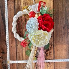 お正月飾り＊しめ縄リース＊即日発送 7-190 しめ縄リース しめ縄飾り お正月飾り お正月リース カラー