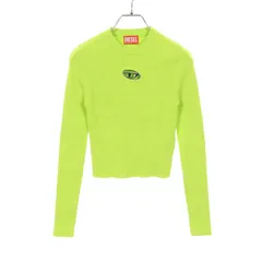 ディーゼル DIESEL ニット メタルオーバルD グリーン レーヨン カットソー レディース Used A