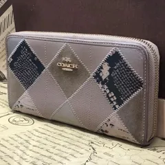 コーチ 長財布 ラウンド 革 カード 札入れ パッチワーク FX283