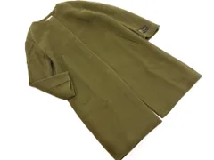 nano universe ナノユニバース ウール混 ノーカラー コート size36/カーキ ◇■ レディース