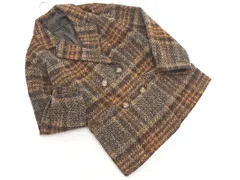 GRL グレイル ダブルボタン チェック コート sizeF/茶ｘ黒 ◇■ レディース