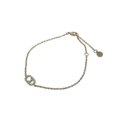 【中古品】Christian Dior クリスチャンディオール ラインストーン CDロゴ ブレスレット アクセサリー 【182-250617-na-11-tag】