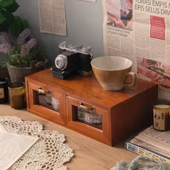 レトロな木製の引き出しの収納ボックス,寝室,リビングルーム,メイクアップ,理髪食器オーガナイザー,家具のディスプレイケース