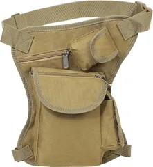 YOUSTEP レッグポーチ レッグバッグ サバゲー アウトドア ヒップ ウエストポーチ 工具 防水 バイク 釣り 多機能 ミリタリー メンズ (ベージュ)