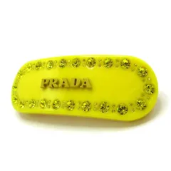 PRADA 黄色 バレッタ クリスタル装飾 PRADA - 【人気美品】プラダ レディース バレッタ プレックス ヘア