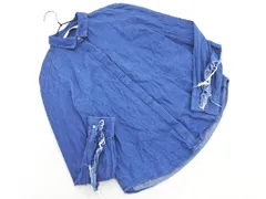 ZARA TRF ザラ トラファ フリル カットオフ デニム シャツ sizeM/紺 ■◇ レディース