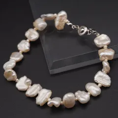 J439 バロックパール 真珠 ブレスレット シルバー デザイン 6月誕生石