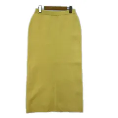 美品  OPAQUE.CLIP オペーク ドット クリップ タグ付き スリット ニットスカート sizeM/イエロー