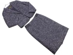 PAUL STUART ポールスチュアート ツイード セットアップ ジャケット スカート スーツ size6/紺 ◇■ レディース