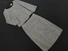 PAUL STUART ポールスチュアート ツイード ブラウス スカート セットアップ size上6 下4/グレー ◇■ レディース