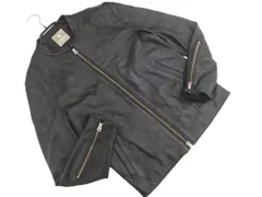 nano universe ナノユニバース シープレザー シングル ライダース ジャケット sizeM/黒 ◇■◎メンズ