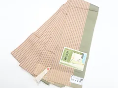 【一輝堂】半幅帯 本場筑前博多織 単衣帯 縞 正絹 25w12-14233