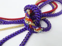 【一輝堂】和装小物 帯締め 帯締 振袖用 丸組 金糸 飾り付 美品 25w12-14318