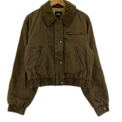 ZARA ザラ ヴィンテージ加工 中綿 ジップアップブルゾン sizeEUR XS/ブラウン